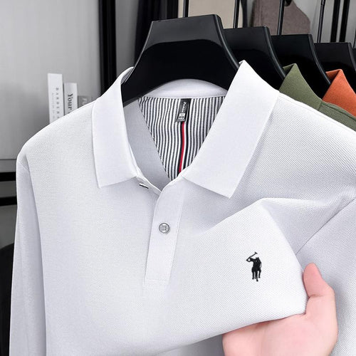 Sports Shirt 100 cotton spring and autumn new mens long sleeved casual comfortable fashion brand polo shirt