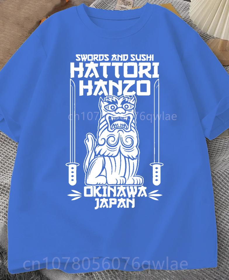 Hattori Hanzo RED Swords and Sushi Kill Bill Okinawa Japan tarantino T-Shirt Crew Neck Short Sleeves