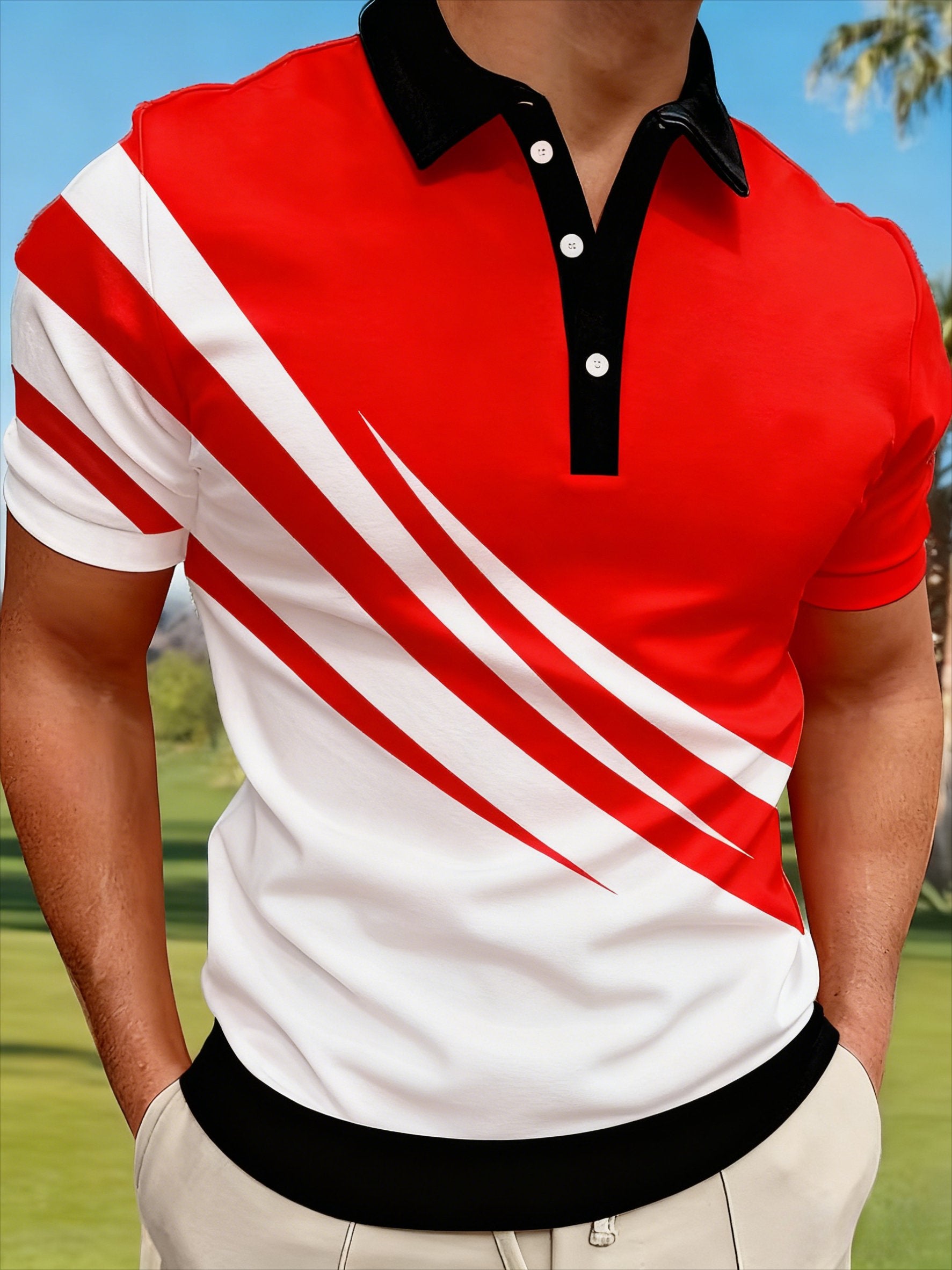 Sports Shirt 2026 Hit Series Mens Golf Fashion Casual Polo Shirt Casual Light Business Polo Shirt Short-sleeved
