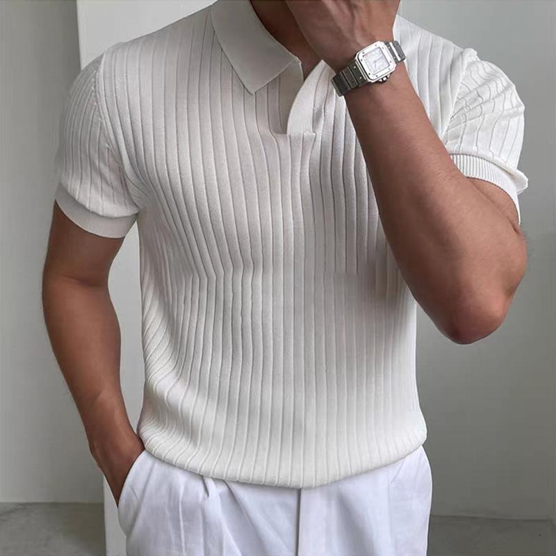 Sports Shirt Summer Sports And Leisure Slim Fit T-Shirt Fashionable Mens Golf Polo Shirt Open Neck Breathable