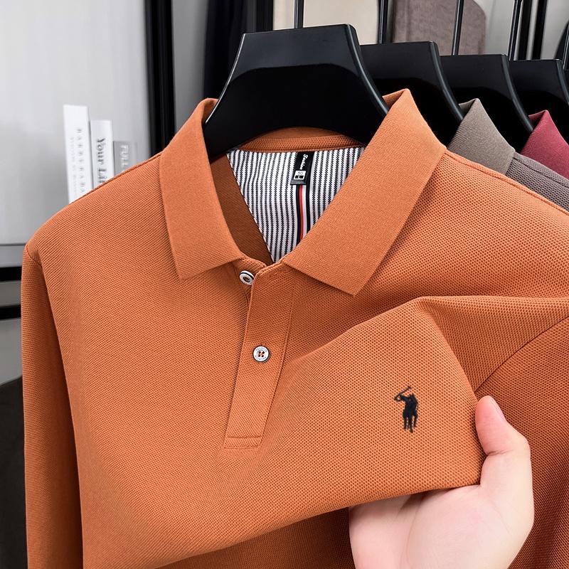 Sports Shirt 100 cotton spring and autumn new mens long sleeved casual comfortable fashion brand polo shirt