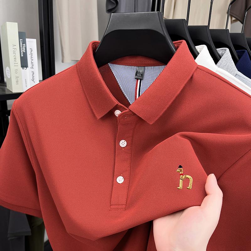 Sports Shirt 2026 New Short Sleeve T-Shirt Summer Mens Lapel Casual Business Simple Embroidered Polo Shirt Half