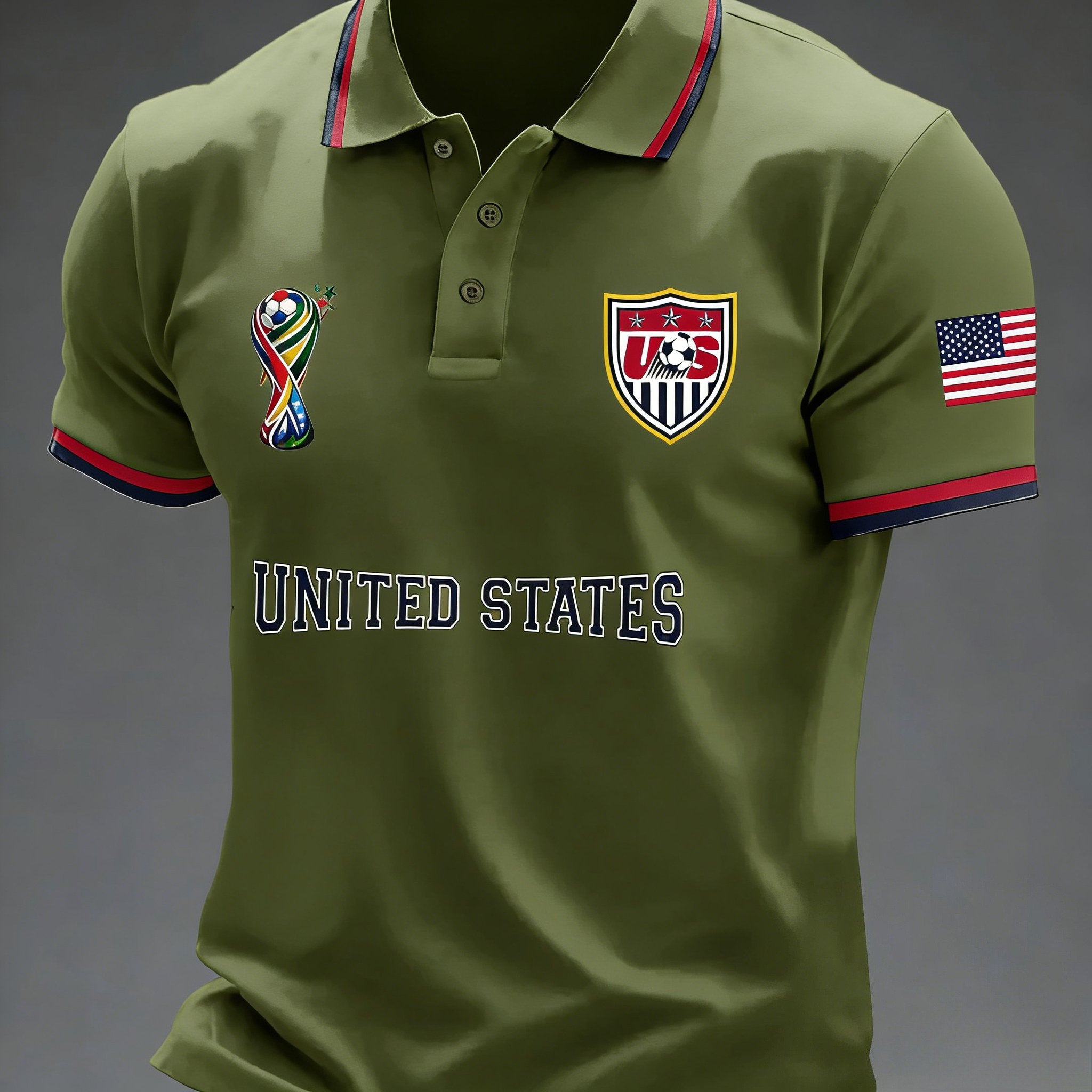 Sports Shirt 2026 Football Pattern Printed Polyester Fabric Machine Washable Breathable Regular Fit Suitable for