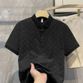 Sports Shirt Summer New Mens Lop-up Hollow Short-sleeved Polo Tee Shirt Ice Silk Breathable Business Fashion