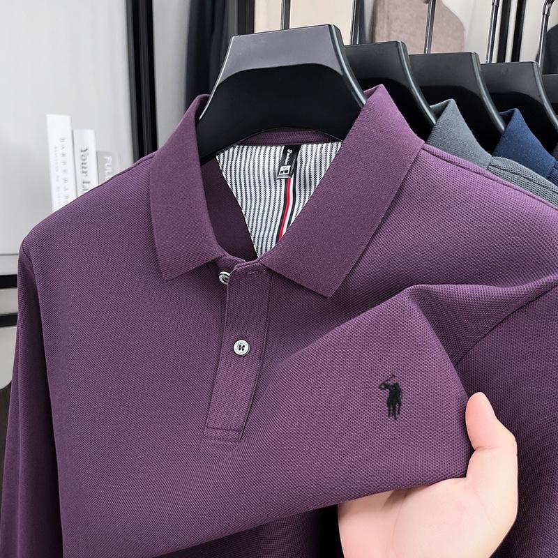 Sports Shirt 100 cotton spring and autumn new mens long sleeved casual comfortable fashion brand polo shirt