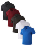 Sports Shirt 5-piece mens summer solid color short sleeved polo shirt breathable quick drying short sleeved top