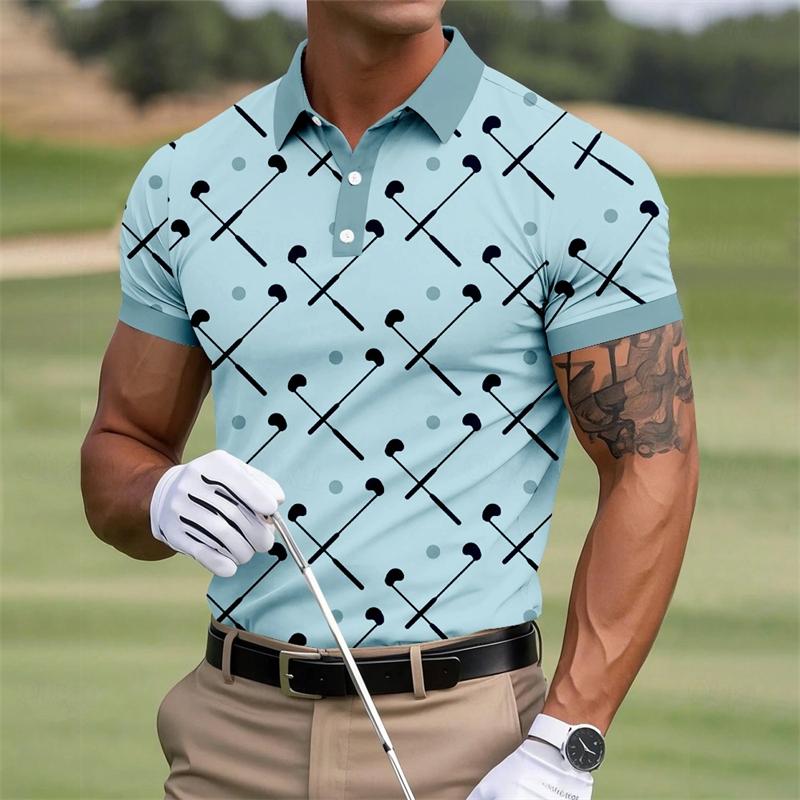 Sports Shirt Fashion Golf Club Graphic Polo Shirts For Men Trendy Summer Short Sleeve 3D Printed Polo Shirt