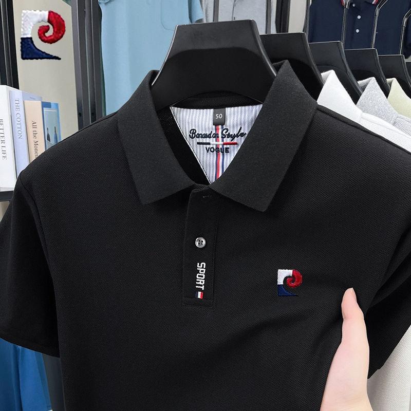 Sports Shirt New summer mens high-quality casual short sleeved polo shirt trendy and fashionable sweat absorbing