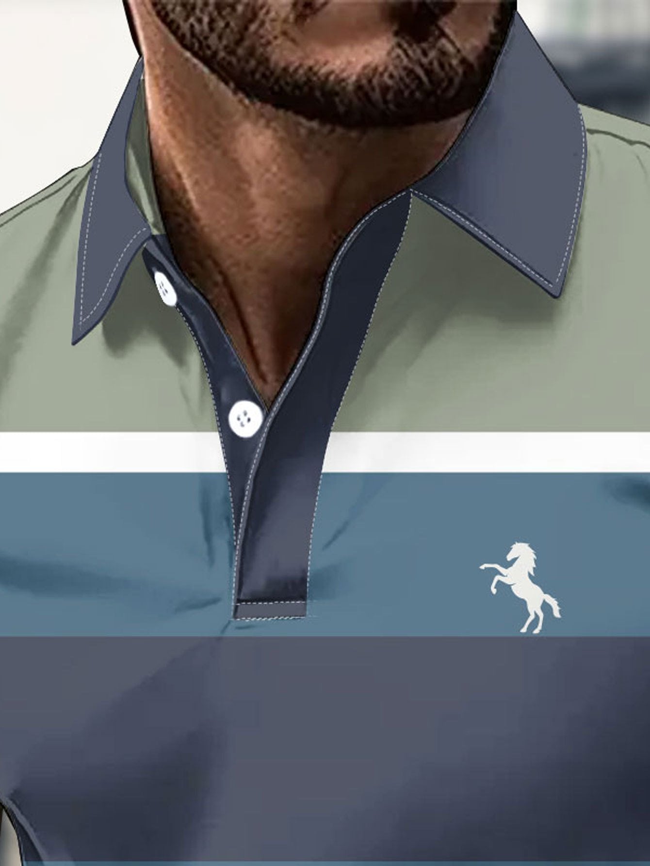 Sports Shirt 2026 Summer New Mens Polo Shirt - 3D Stripes Patchwork Print Shirt - Casual Fashionable Comfortable