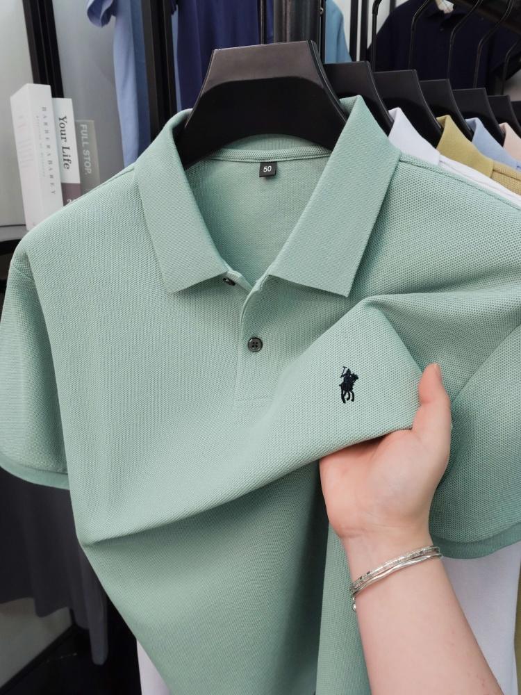 Sports Shirt High end 100 cotton short sleeve polo shirt mens fashion luxury brand hot selling pony embroidery