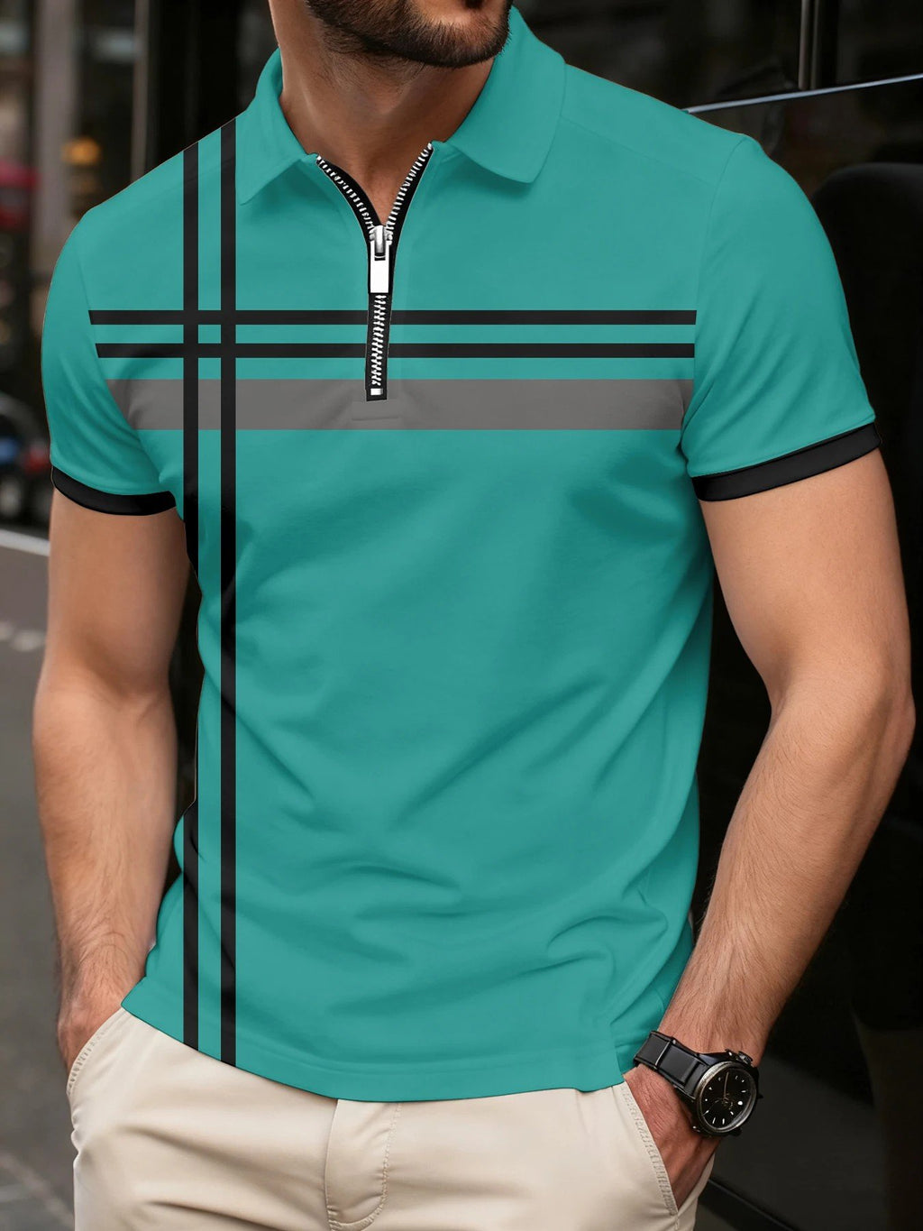 Sports Shirt 2026 Summer Mens Polo Shirt - 3D Printed Design Breathable Lightweight Stylish and Fashionable