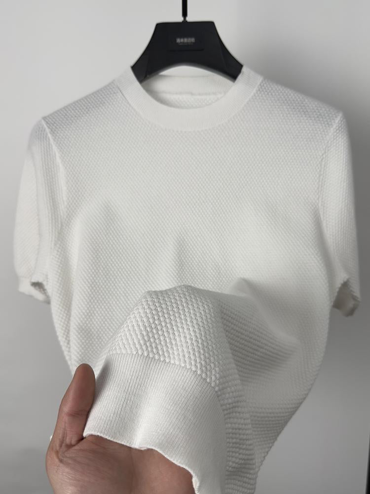 Sports Shirt 100 cotton high-quality knitted solid color short sleeved T-shirt mens new summer casual versatile