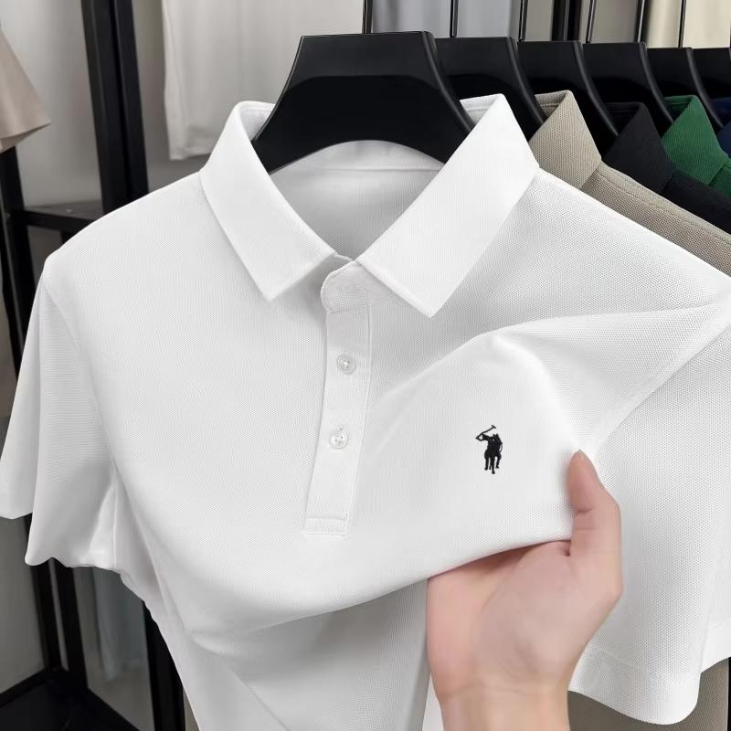 Sports Shirt High end brand short sleeve mens polo shirt luxury pony embroidery summer lightweight breathable