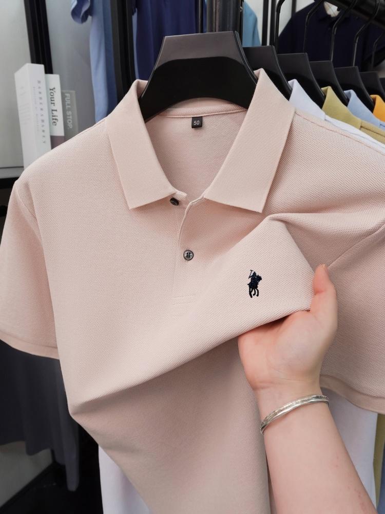 Sports Shirt High end 100 cotton short sleeve polo shirt mens fashion luxury brand hot selling pony embroidery
