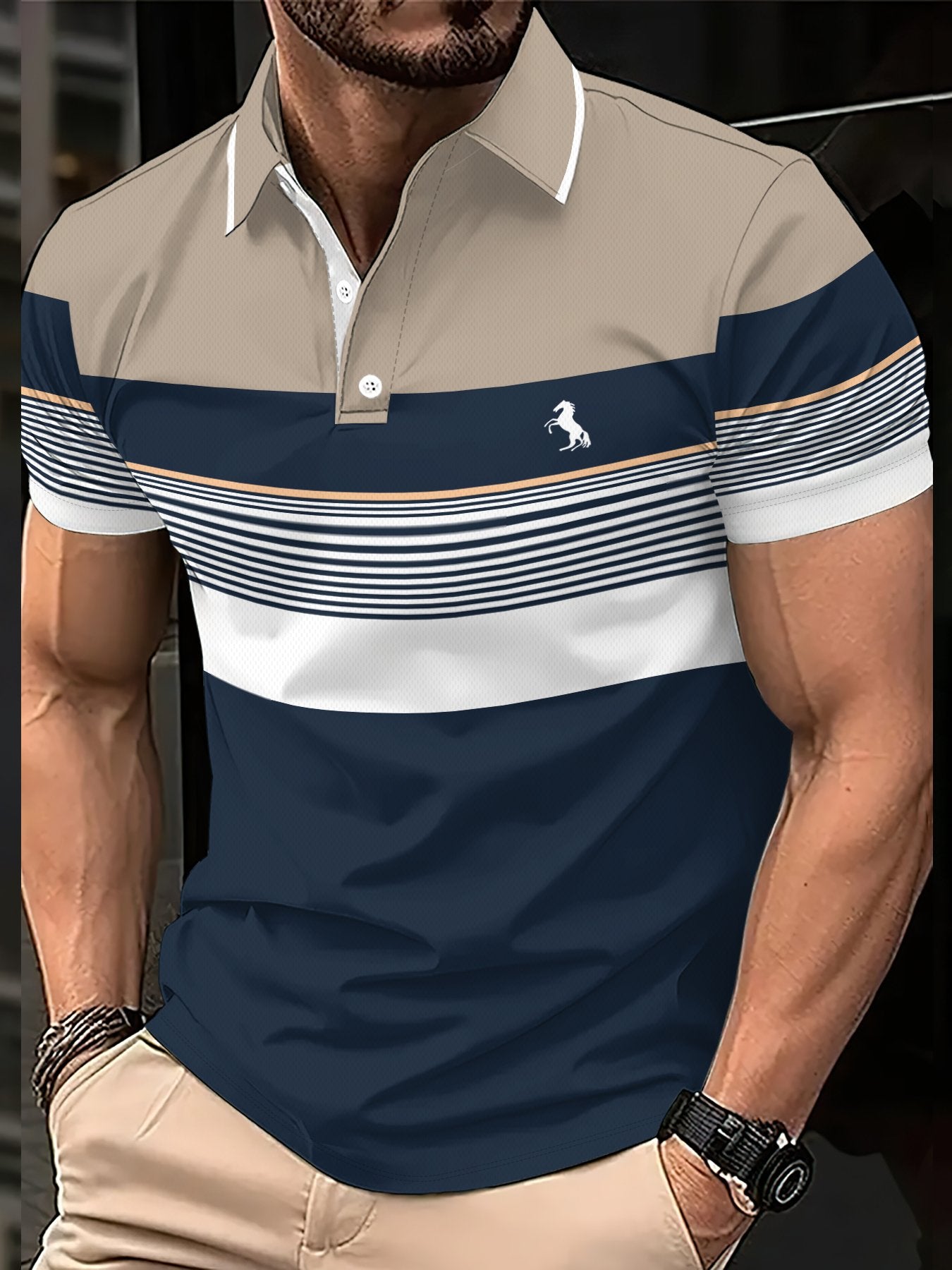 Sports Shirt 2026 Summer Mens Polo Shirt - 3D Printed Design Breathable Lightweight Stylish and Fashionable
