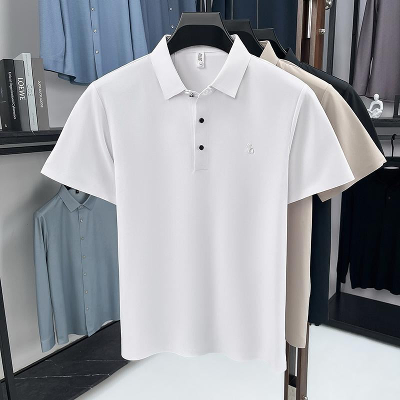 Sports Shirt 2026 New Arrival for Mens Lightweight Luxury Embroidered Polo Shirts with Flap Collar for Business