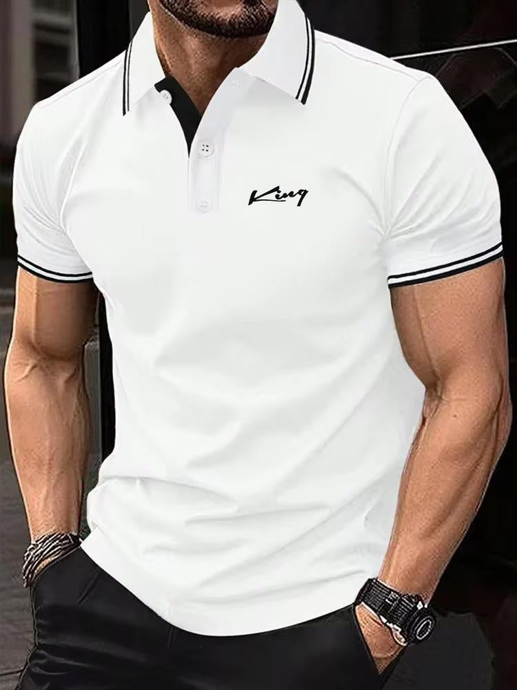 Sports Shirt New Polyester Mens Polos Solid Color Classic Polo Shirt Men Short Sleeve Top Quality Casual Business