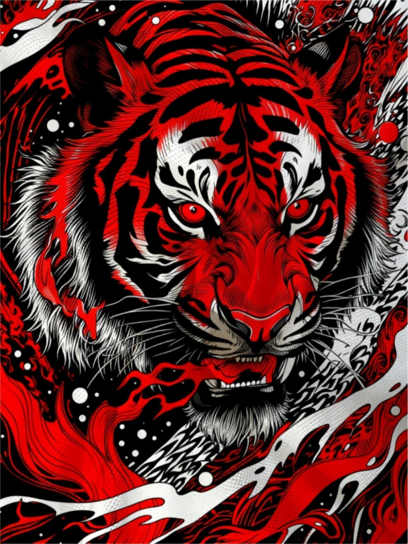 Sports Shirt 2026 Summer New Mens Polo Shirt Printed Design - No Texture Mens Polo Shirt with Bold Tiger Pattern