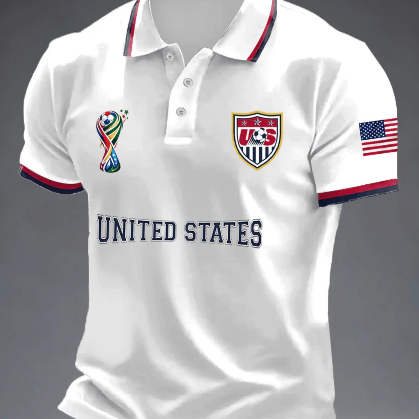 Sports Shirt 2026 Football Pattern Printed Polyester Fabric Machine Washable Breathable Regular Fit Suitable for