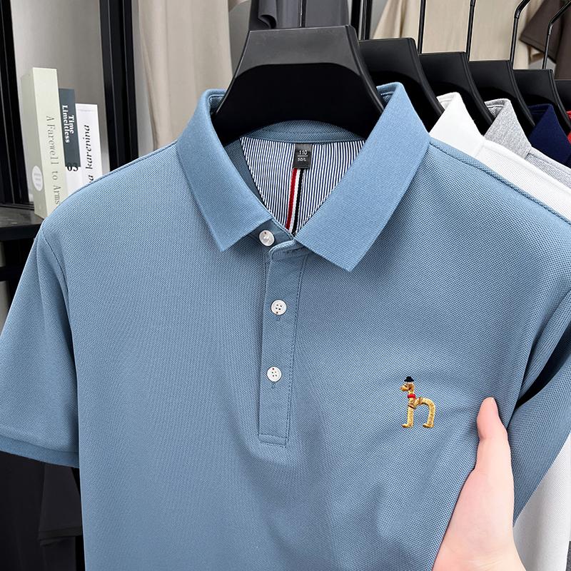 Sports Shirt 2026 New Short Sleeve T-Shirt Summer Mens Lapel Casual Business Simple Embroidered Polo Shirt Half