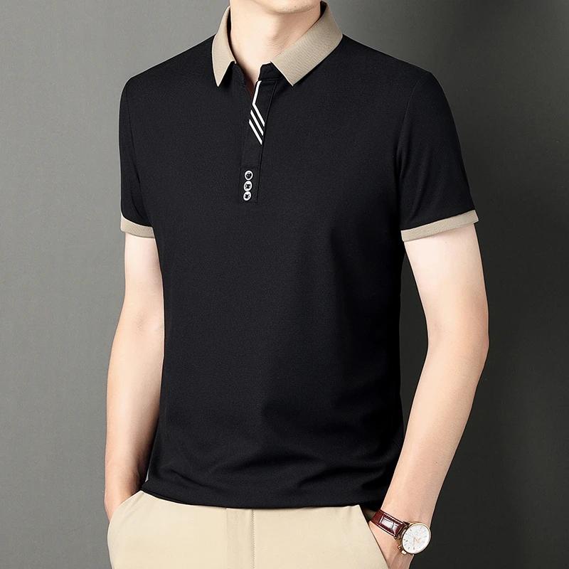 Sports Shirt Mens Solid Color Casual Fashion Short Sleeve Polo Shirt Summer Comfortable Top for Business And