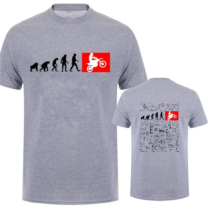 Human Evolution Motocross Design Vintage T-shirt for Men Autocycle Motorbike Speedometer