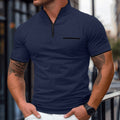 Sports Shirt Mens Solid Color Zip-Up Lapel Polo Shirt Loose Casual Streetwear Breathable Soft Lightweight Fashion
