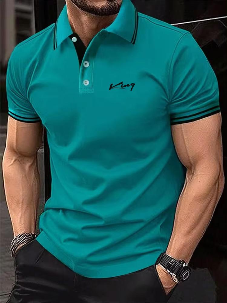 Sports Shirt New Polyester Mens Polos Solid Color Classic Polo Shirt Men Short Sleeve Top Quality Casual Business