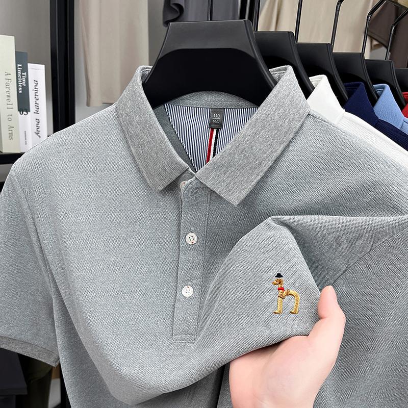 Sports Shirt 2026 New Short Sleeve T-Shirt Summer Mens Lapel Casual Business Simple Embroidered Polo Shirt Half