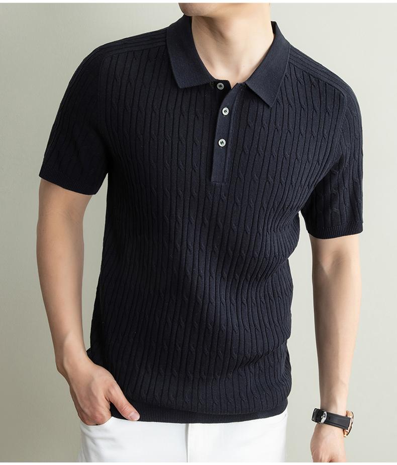 Sports Shirt Flip Collar Short Sleeved T-shirt Mens Knitted New Item 2026 Spring Middle-aged Polo Shirt Business