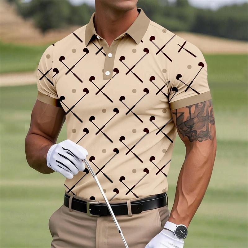 Sports Shirt Fashion Golf Club Graphic Polo Shirts For Men Trendy Summer Short Sleeve 3D Printed Polo Shirt