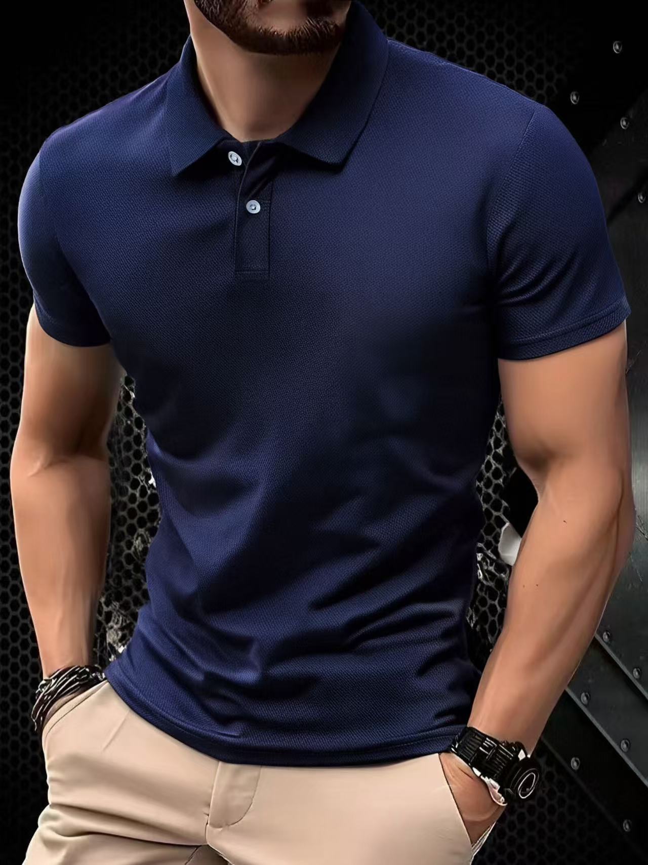 Sports Shirt 2026 Solid color polo shirt ultra-light mens quick-drying breathable sweat-wicking shirt suitable