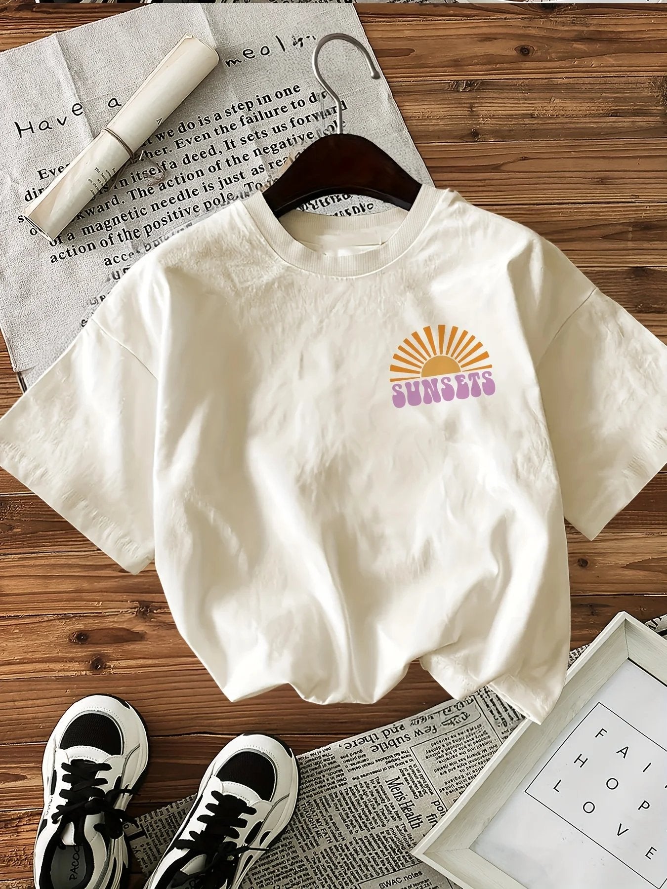 Forever Chasing Sunsets Printed T-Shirts Female Funny T Shirts Korean Fashion Graphic Casual Summer