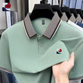 Sports Shirt New mens high-quality ice silk short sleeved polo shirt summer fashion casual comfortable breathable