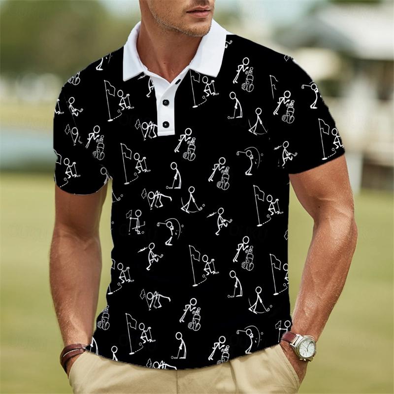 Sports Shirt Fashion Golf Club Graphic Polo Shirts For Men Trendy Summer Short Sleeve 3D Printed Polo Shirt