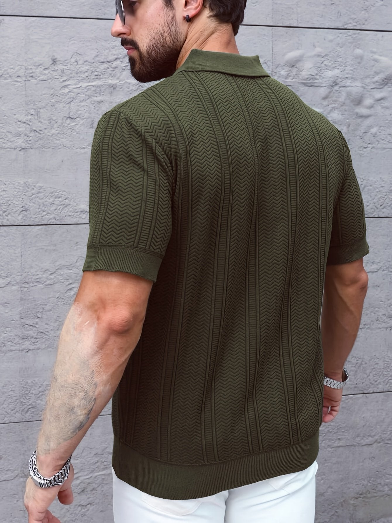 Sports Shirt New 2026 Knitted Polo Shirt - Twisted Knit Texture Mens Summer Casual Collar Short Sleeve Buttoned