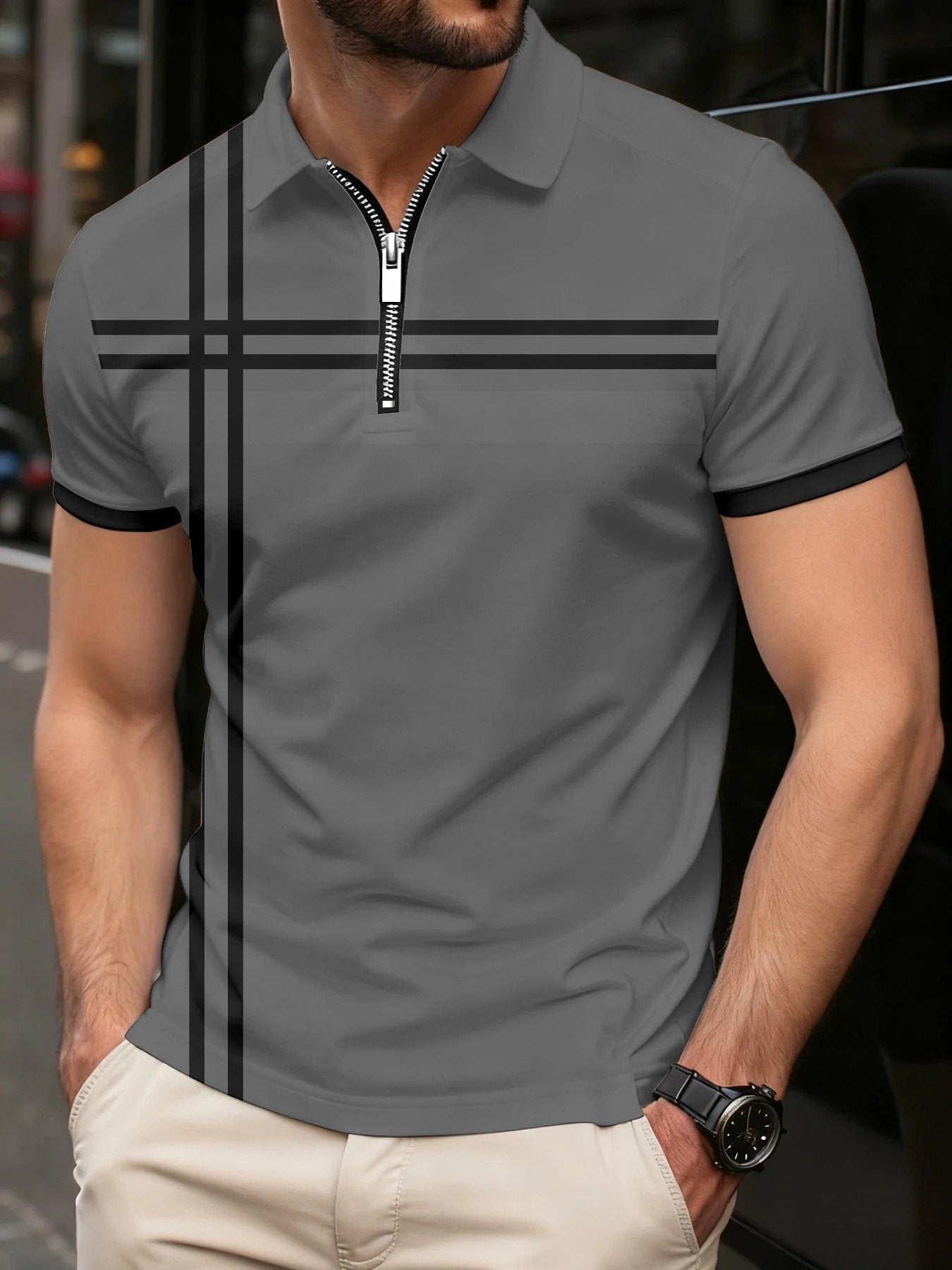 Sports Shirt 2026 Summer Mens Polo Shirt - 3D Printed Design Breathable Lightweight Stylish and Fashionable