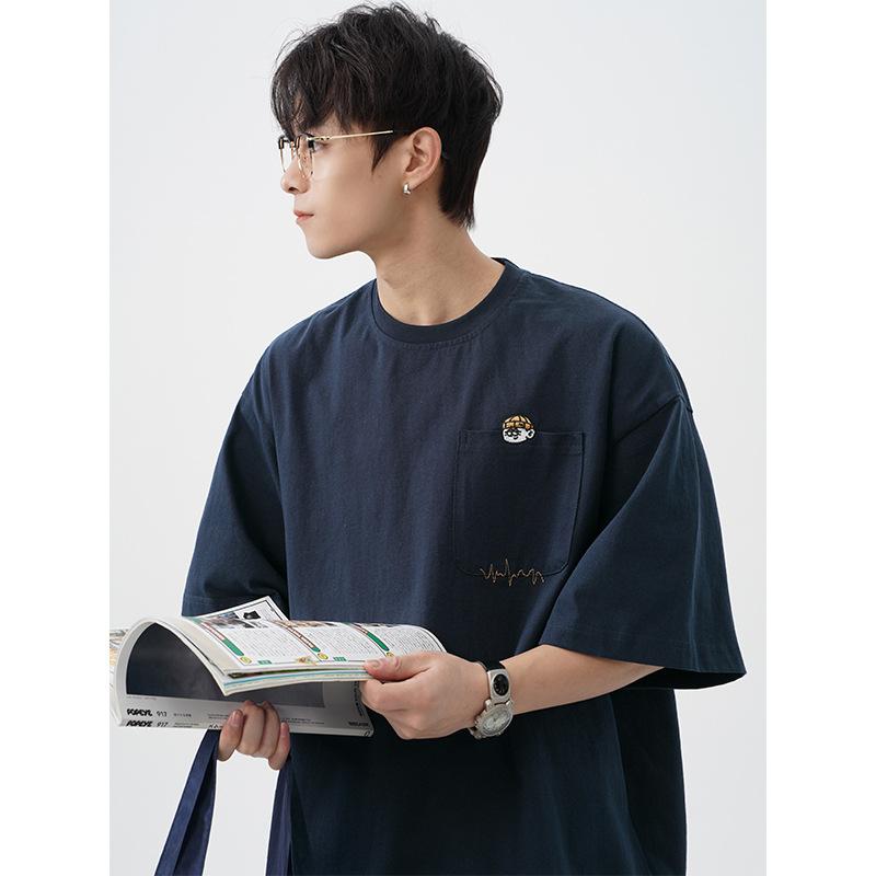 Sports Shirt Japanese-style retro cotton short-sleeved T-shirt for men new summer style loose and casual trendy