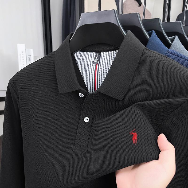 Sports Shirt 100 cotton spring and autumn new mens long sleeved casual comfortable fashion brand polo shirt