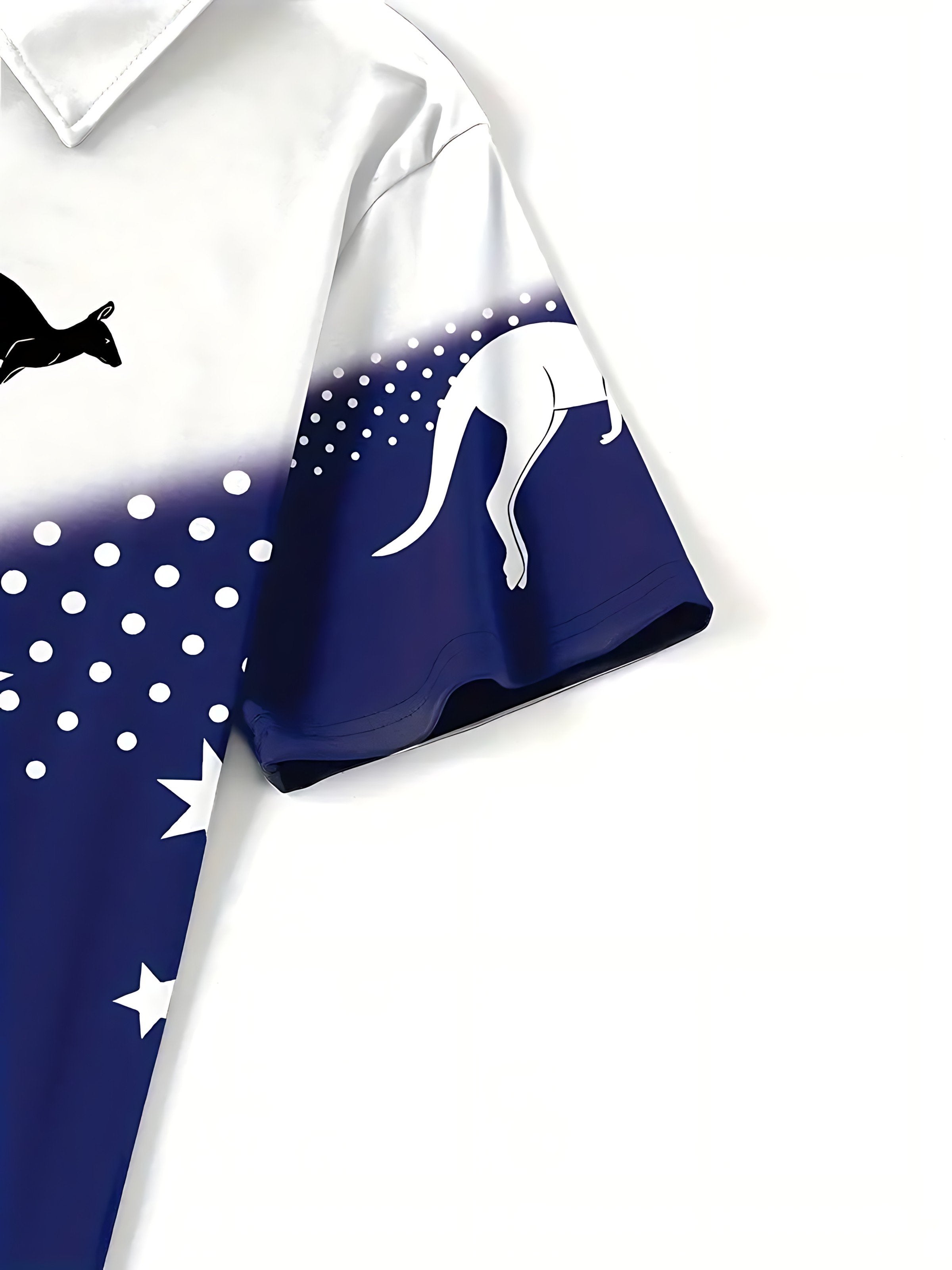 Sports Shirt 2026 Summer New Style Mens Short-Sleeved Polo Shirt with 3D Star Pattern Print - Street Casual