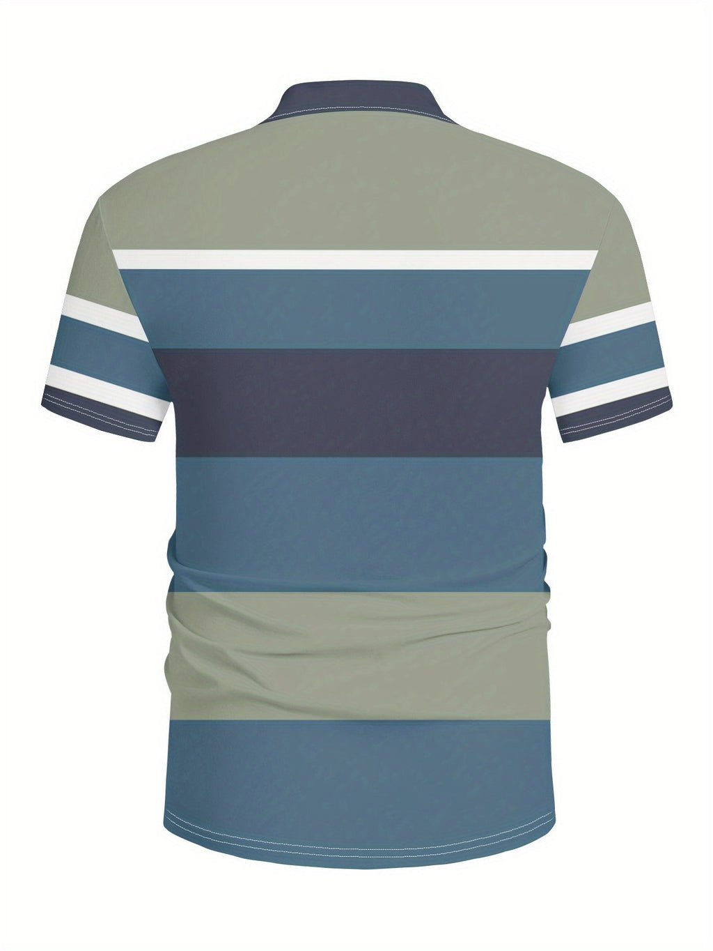 Sports Shirt 2026 Summer New Mens Polo Shirt - 3D Stripes Patchwork Print Shirt - Casual Fashionable Comfortable