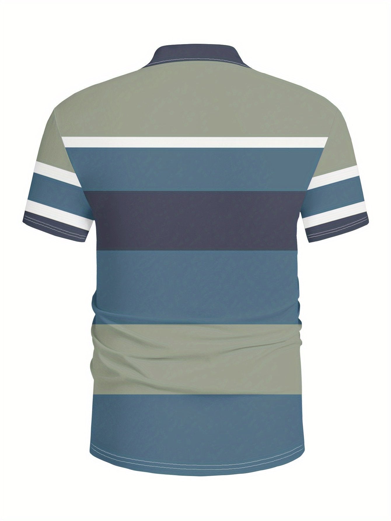 Sports Shirt 2026 Summer New Mens Polo Shirt - 3D Stripes Patchwork Print Shirt - Casual Fashionable Comfortable