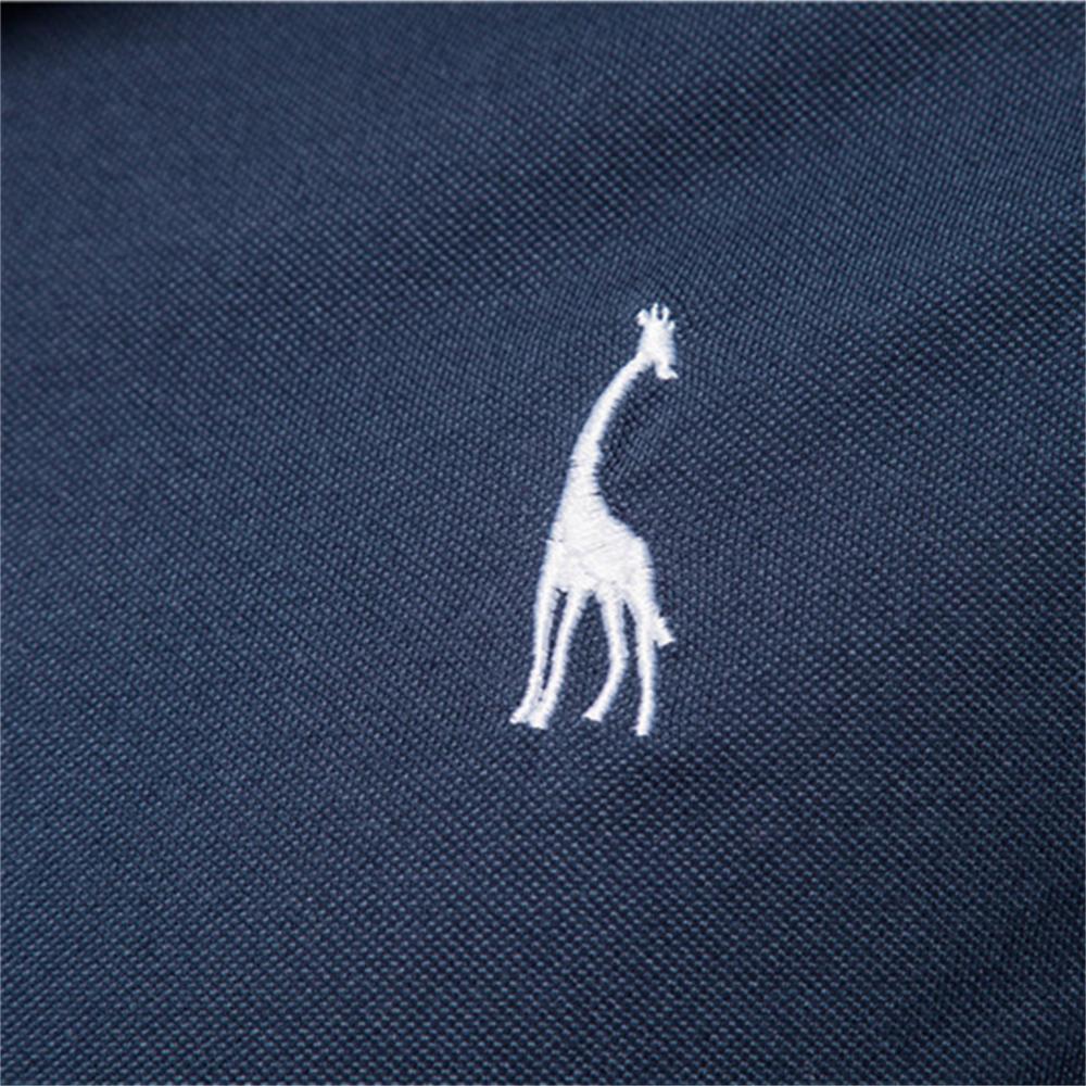 Sports Shirt AIOPESON Cotton Mens Polos Giraffe Embroidery Short Sleeve Polo Shirts for Men High Quality Brand