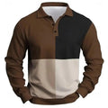 Sports Shirt New Men Clothes Spring Autumn Long Sleeve Spell Color Polo Shirt Men Sport Lapel Golf Polo Shirt