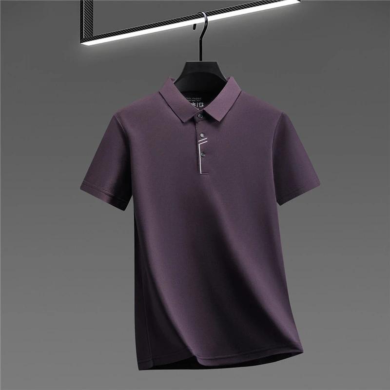 Sports Shirt 2026 New Mens Cool Fabric Polo Shirt Wrinkle Resistant Quick Dry Short Sleeve Top For Office And