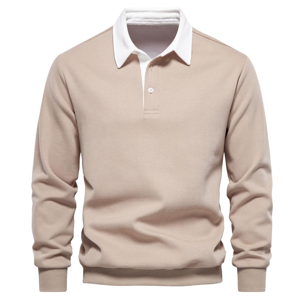 Sports Shirt Mens Autumn Long-Sleeved POLO Collar European Size Sweater - Trendy High-Quality Casual Versatile