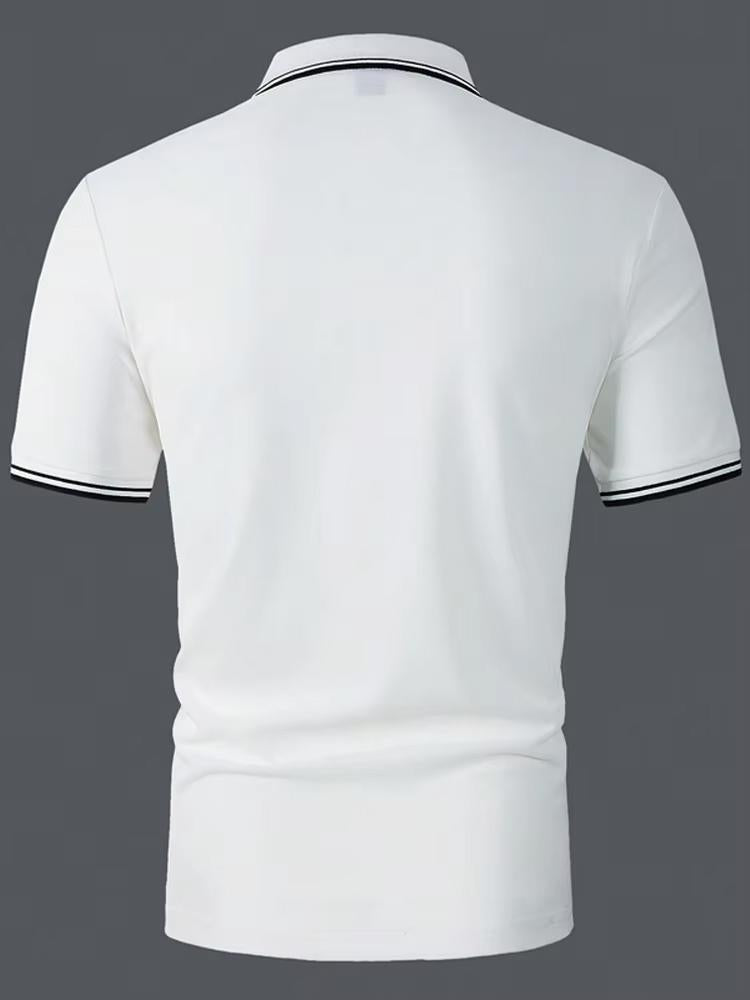 Sports Shirt New Polyester Mens Polos Solid Color Classic Polo Shirt Men Short Sleeve Top Quality Casual Business