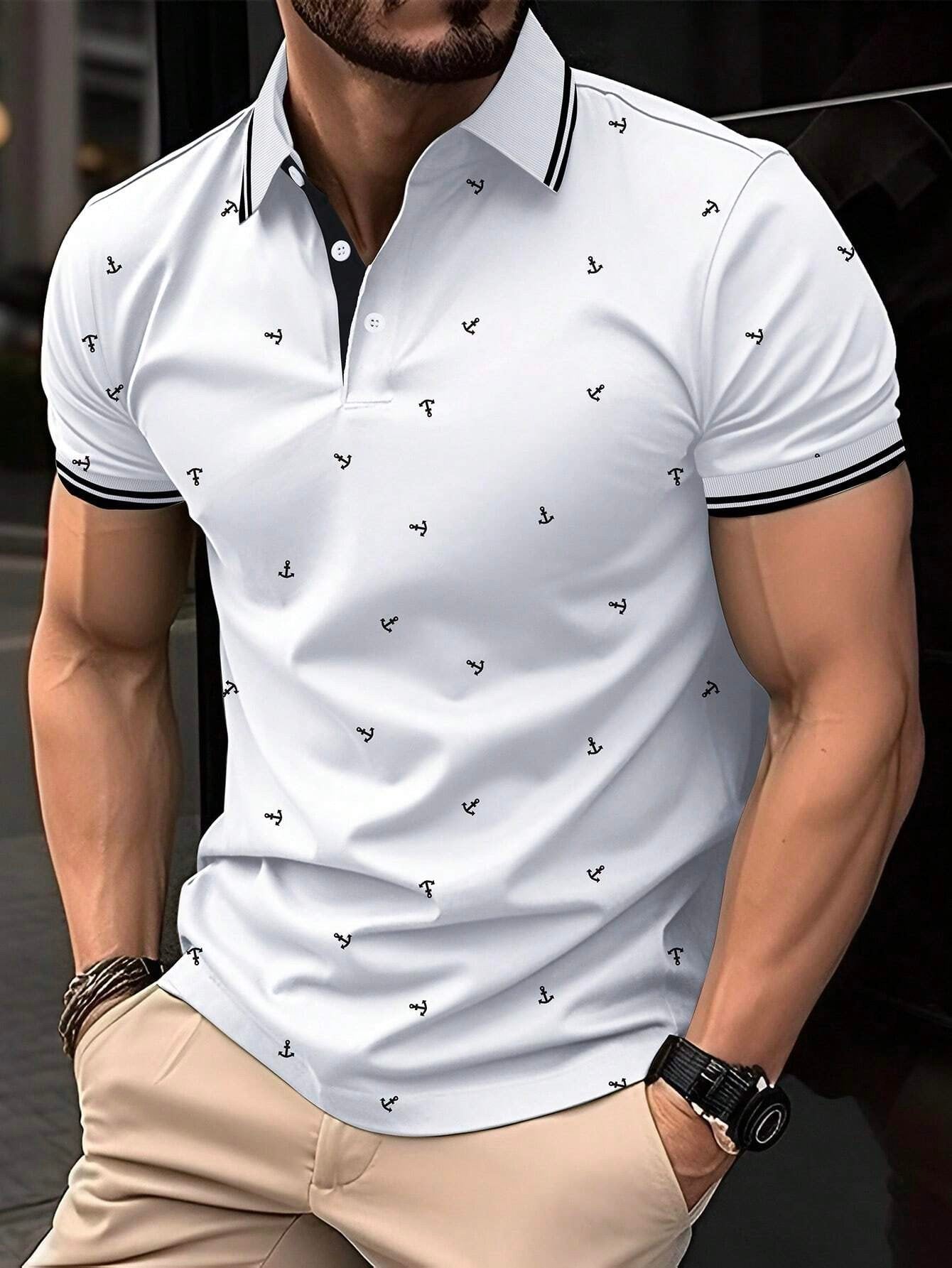 Sports Shirt 2026 Summer New Style Mens Short-Sleeved Polo Shirt with 3D Pattern Printing - Street Casual Fashion