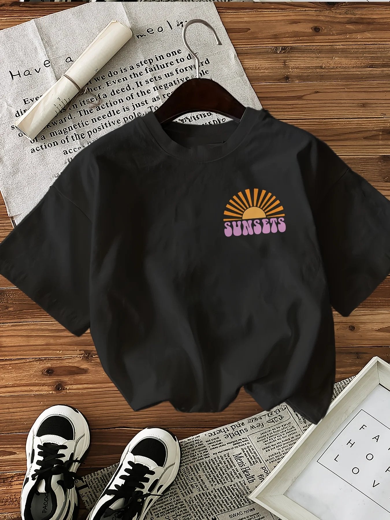 Forever Chasing Sunsets Printed T-Shirts Female Funny T Shirts Korean Fashion Graphic Casual Summer