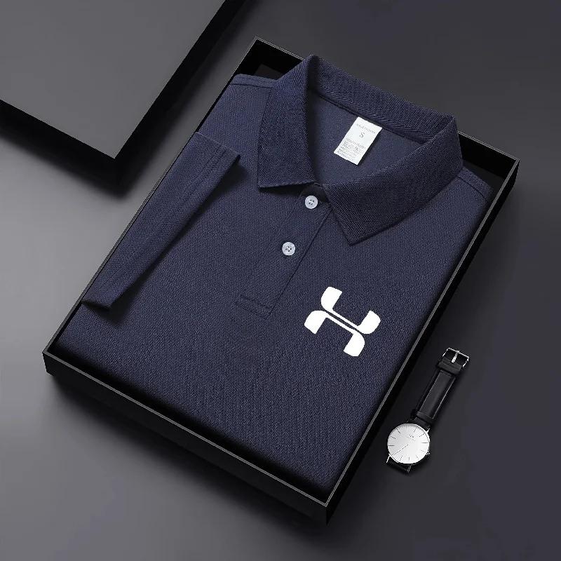 Sports Shirt 2026 New Solid Color Polo Shirt Mens Short Sleeve Button T-shirt Flip Collar Lightweight Street Wear